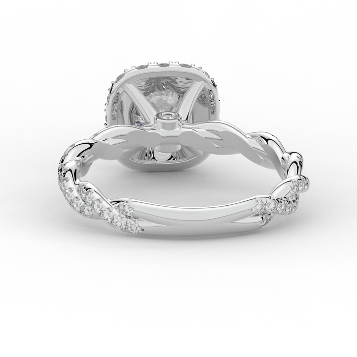 1.55CT.TW ROUND LAB DIAMOND HALO TWIST ENGAGEMENT RING