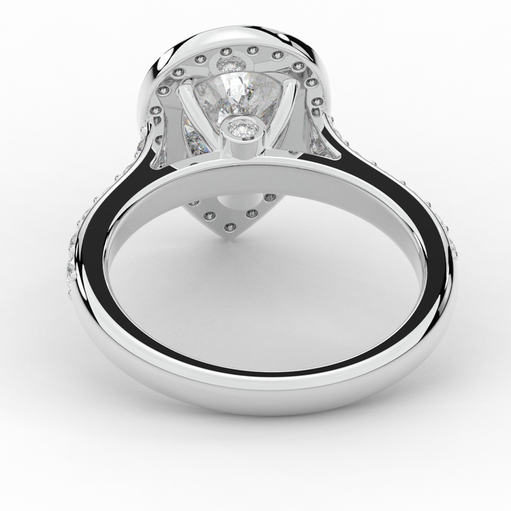 2.50CT.TW PEAR LAB DIAMOND HALO ENGAGEMENT RING