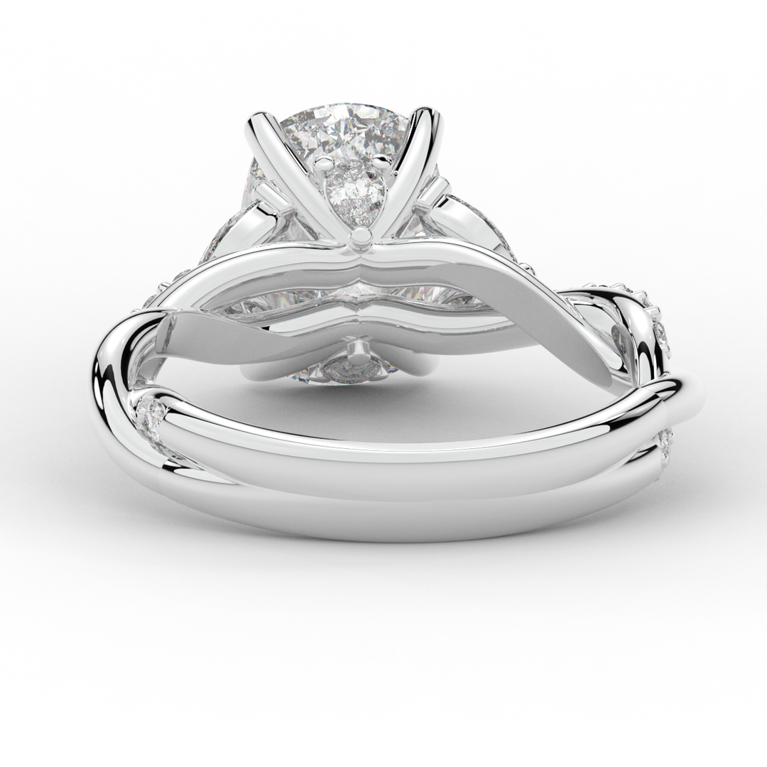 2.40CT.TW CUSHION LAB DIAMOND TWIST BAND ENGAGEMENT RING