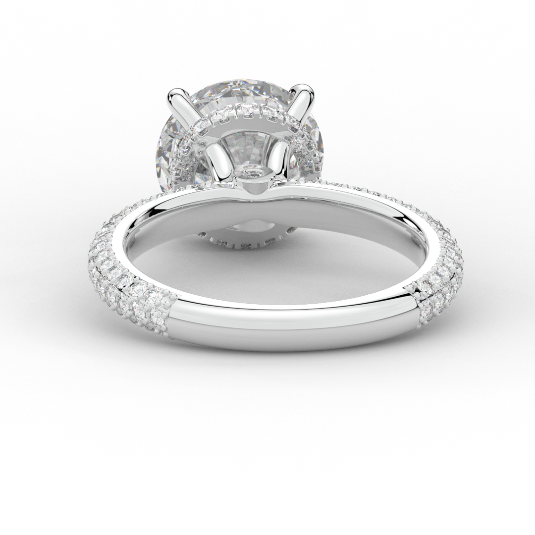 3.60CT.TW ROUND LAB DIAMOND SOLITAIRE ENGAGEMENT RING