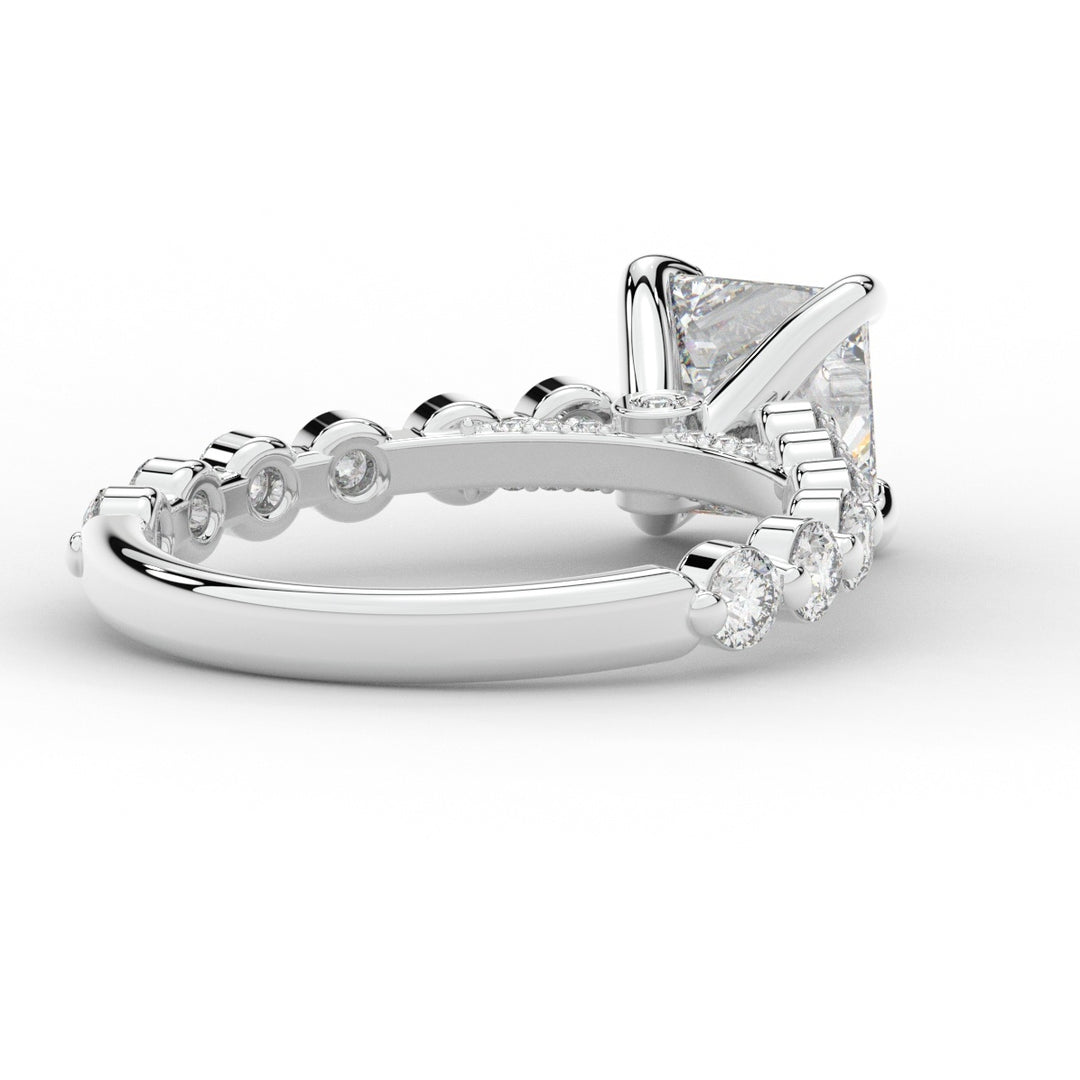 3.90CT.TW PRINCESS LAB DIAMOND ENGAGEMENT RING