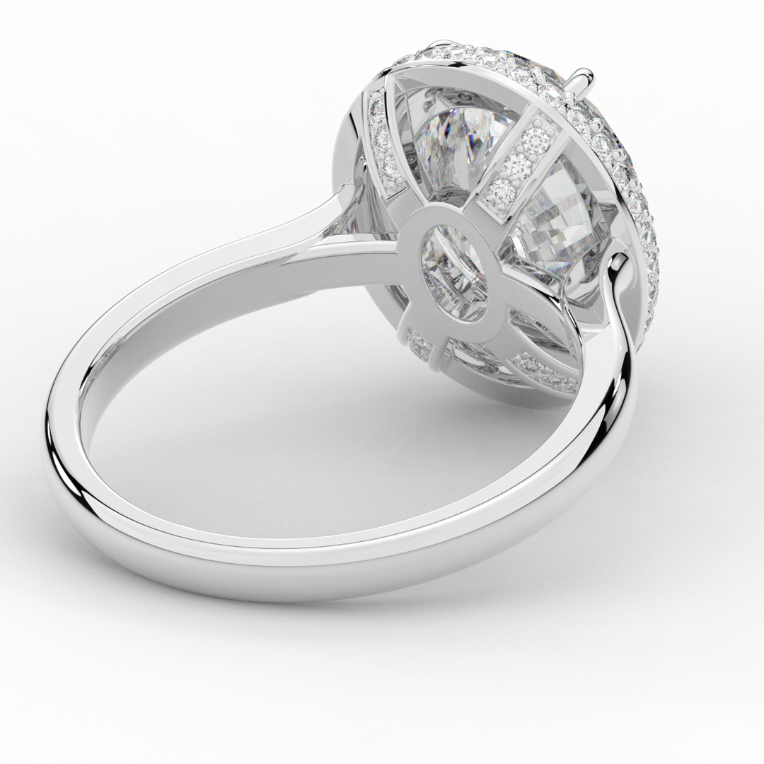 4.40CT.TW OVAL LAB DIAMOND HALO ENGAGEMENT RING