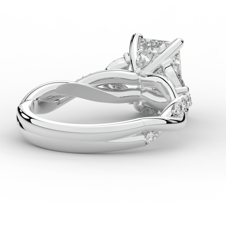 2.40CT.TW RADIANT LAB DIAMOND TWIST BAND ENGAGEMENT RING