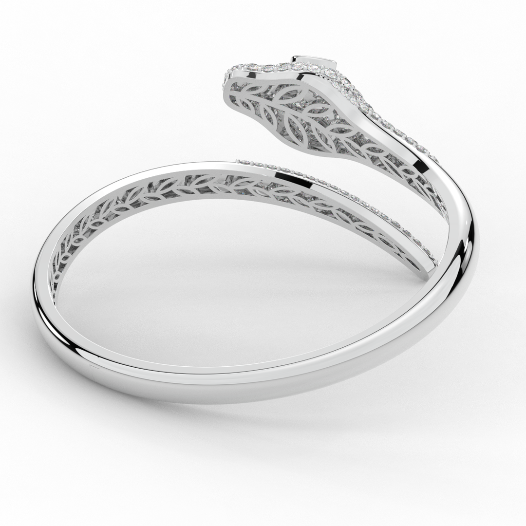 3.75CT.TW ROUND AND PEAR LAB DIAMOND SNAKE BANGLE