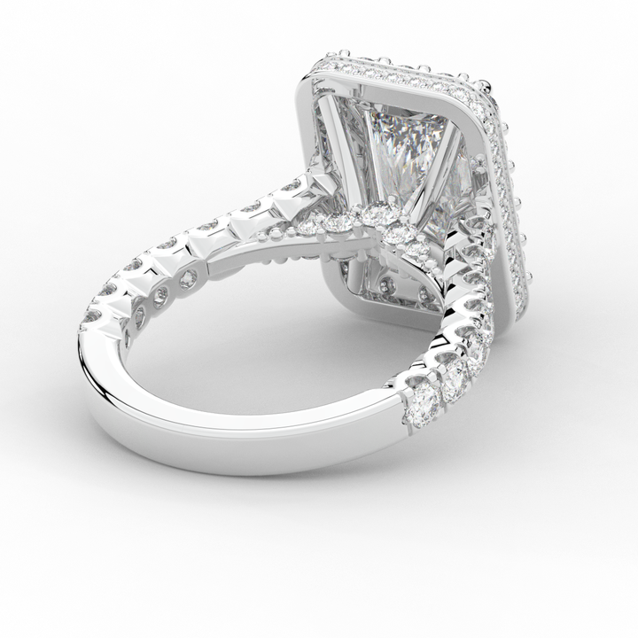 4.50CT.TW RADIANT LAB DIAMOND HALO ENGAGEMENT RING