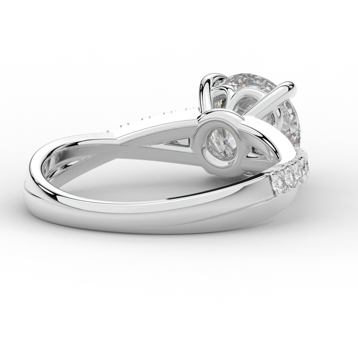 2.20CT.TW ROUND LAB DIAMOND TWISTBAND ENGAGEMENT RING