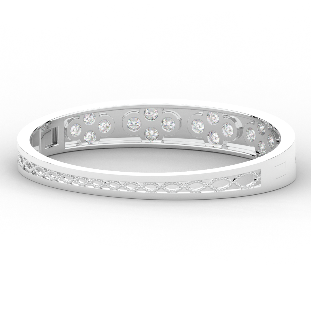 4.10CT.TW ROUND LAB DIAMOND BEZEL SET BANGLE