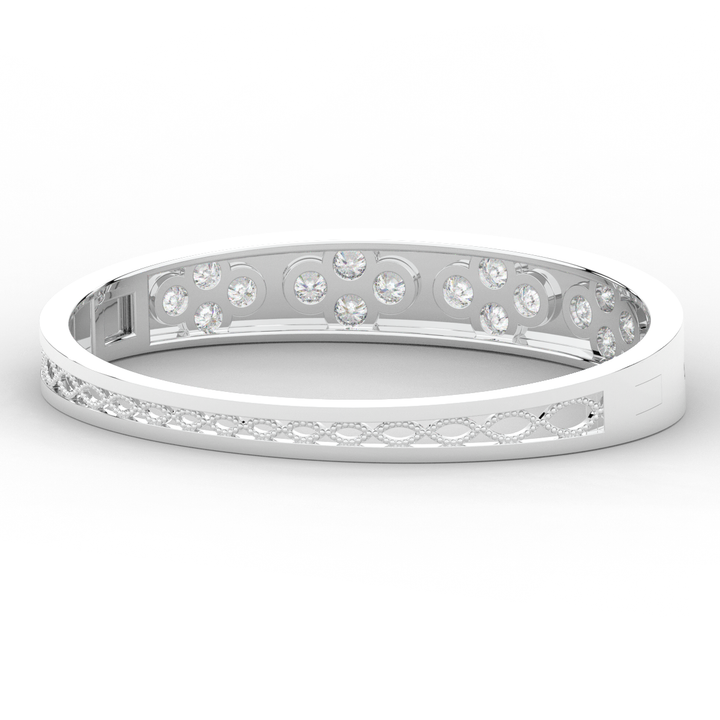 4.10CT.TW ROUND LAB DIAMOND BEZEL SET BANGLE