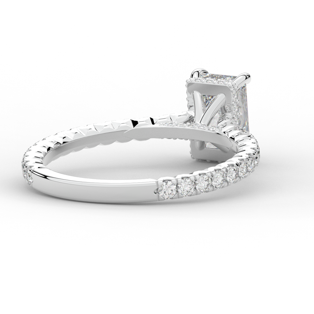 2.10CT.TW RADIANT LAB DIAMOND UNDERHALO SOLITAIRE ENGAGEMENT RING