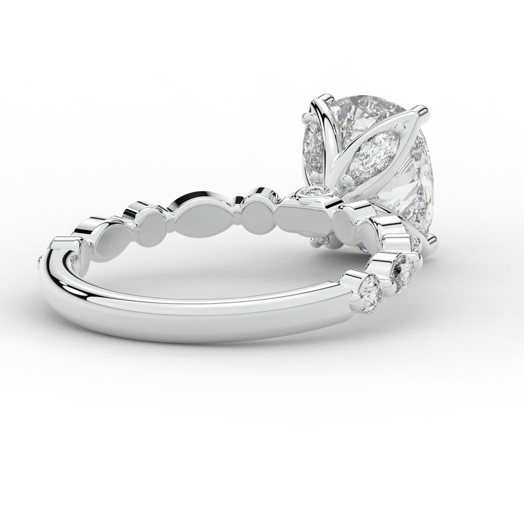 2.60CT.TW CUSHION LAB DIAMOND SOLITAIRE ENGAGEMENT RING