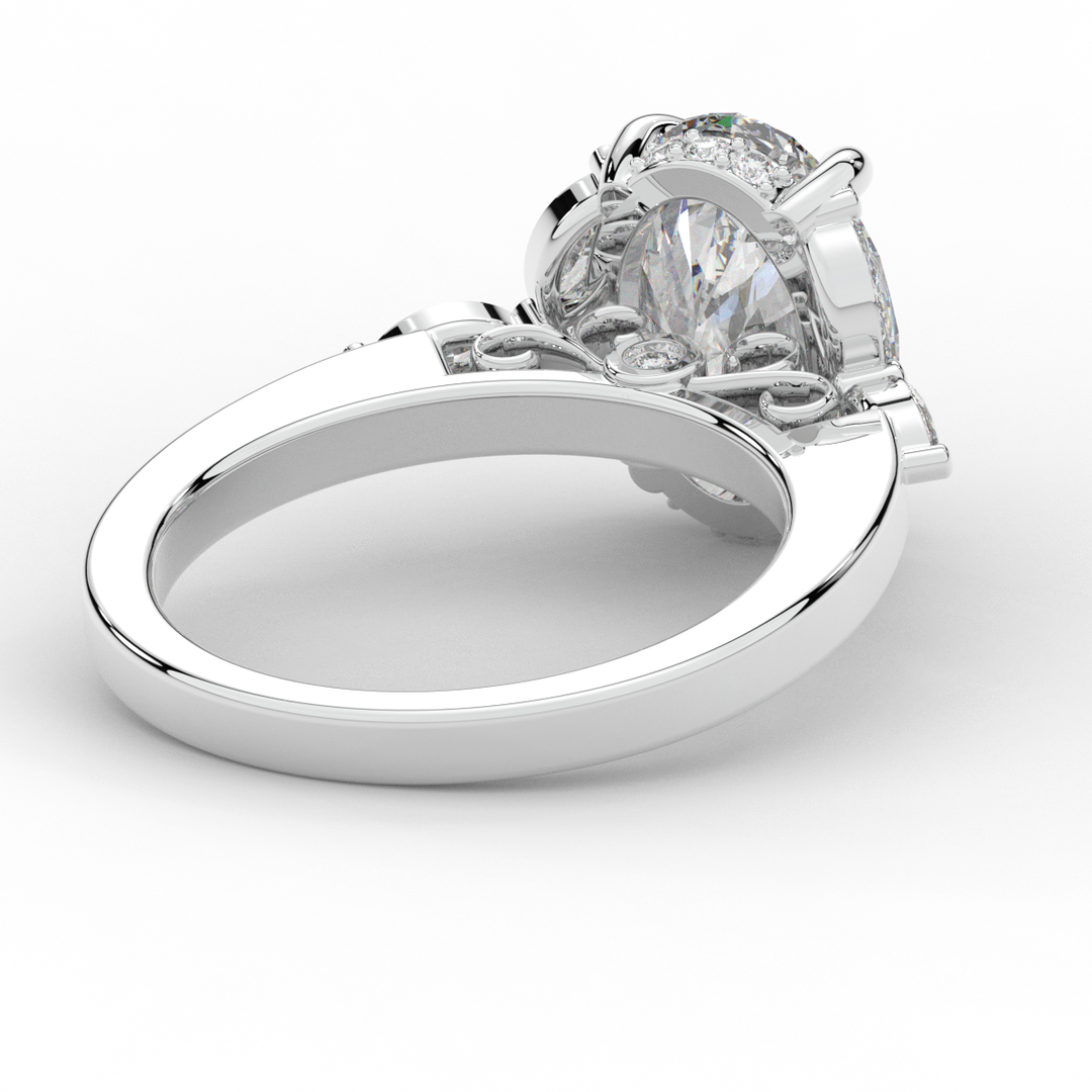 2.85CT.TW OVAL LAB DIAMOND ENGAGEMENT RING