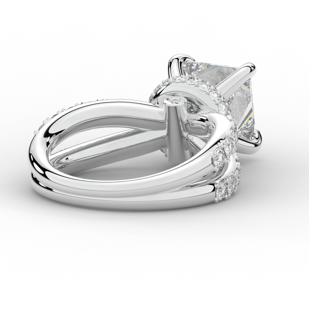 5.25CT.TW PRINCESS LAB DIAMOND ENGAGEMENT RING