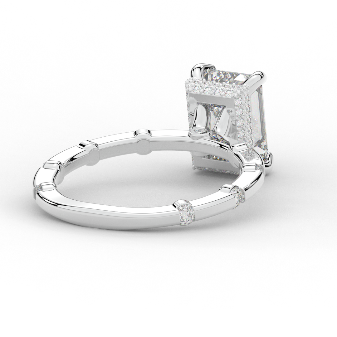 2.60CT.TW RADIANT LAB DIAMOND UNDERHALO SOLITAIRE ENGAGEMENT RING