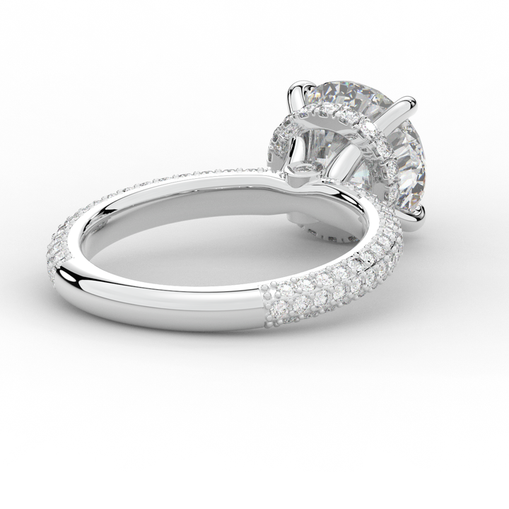 3.60CT.TW ROUND LAB DIAMOND SOLITAIRE ENGAGEMENT RING