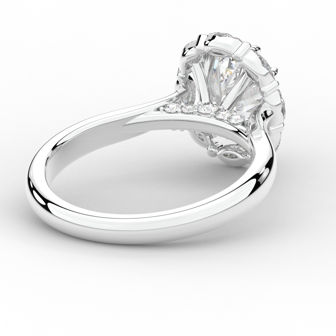 1.90CT.TW OVAL LAB DIAMOND HALO ENGAGEMENT RING