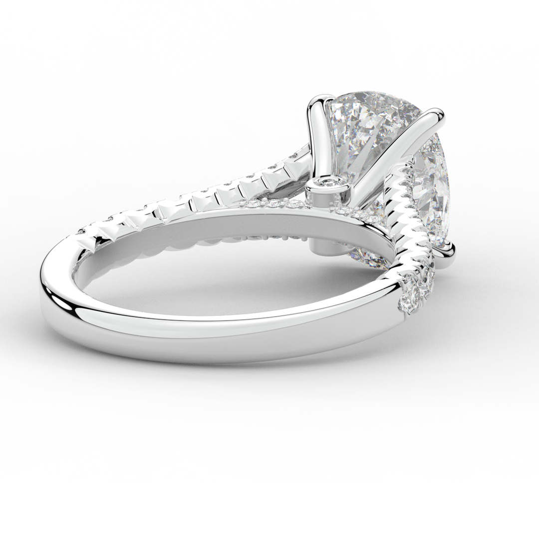 3.45CT.TW CUSHION LAB DIAMOND ENGAGEMENT RING