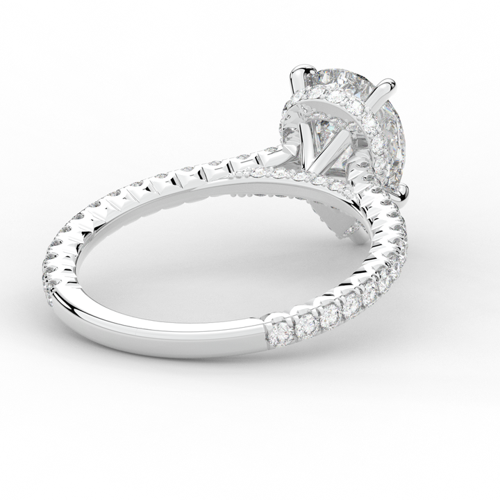 2.50CT.TW PEAR LAB DIAMOND UNDERHALO SOLITAIRE ENGAGEMENT RING