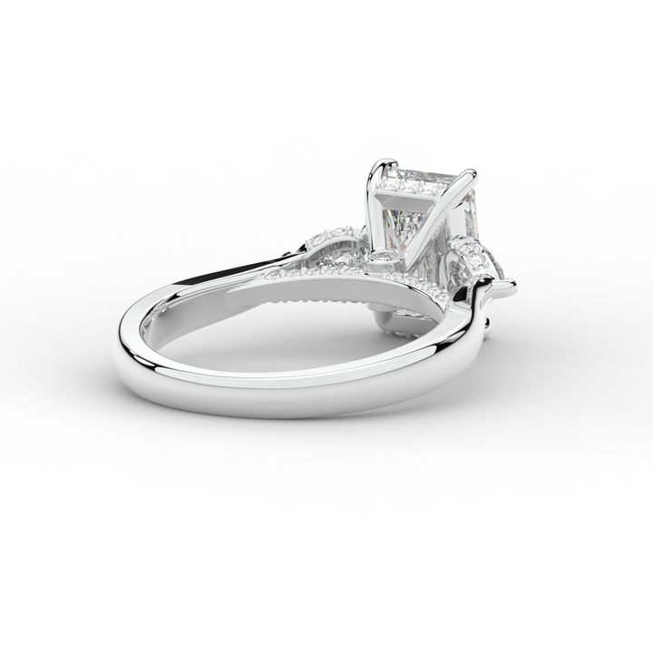 2.40CT.TW RADIANT LAB DIAMOND 3 STONE ENGAGEMENT RING