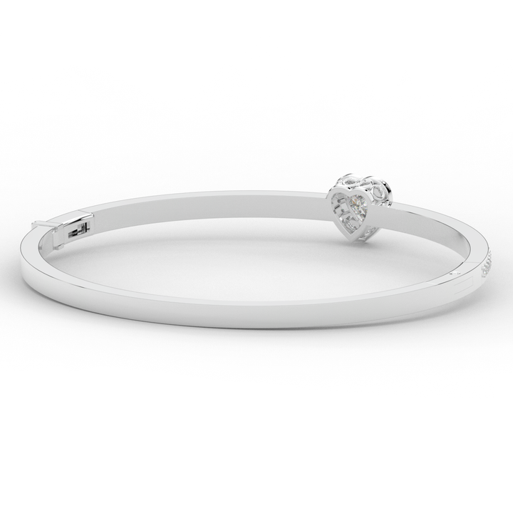 1.65CT.TW HEART AND ROUND LAB DIAMOND  BANGLE