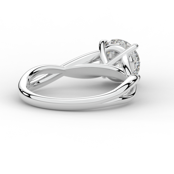 1.50CT ROUND LAB DIAMOND SOLITAIRE TWIST BAND ENGAGEMENT RING - Nazarelle