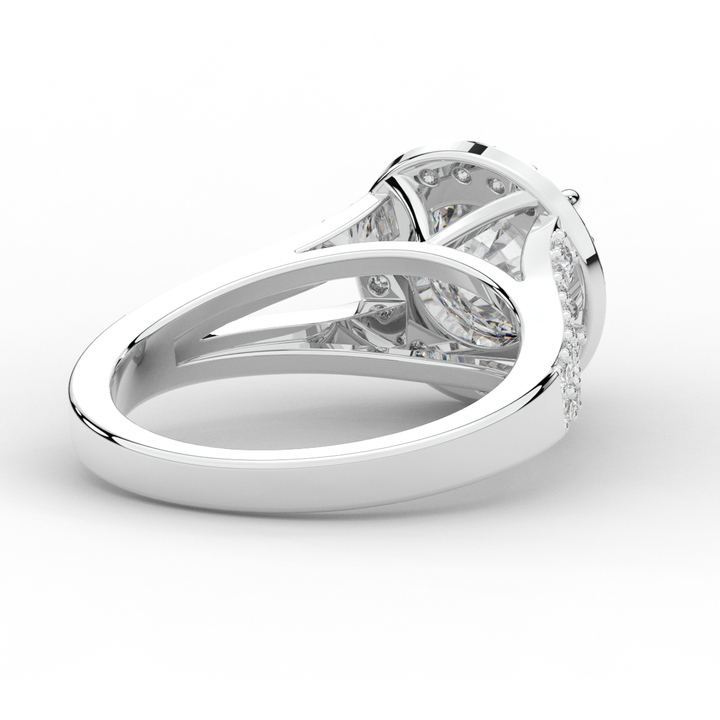 2.50CT.TW ROUND LAB DIAMOND SPLIT SHANK HALO ENGAGEMENT RING - Nazarelle