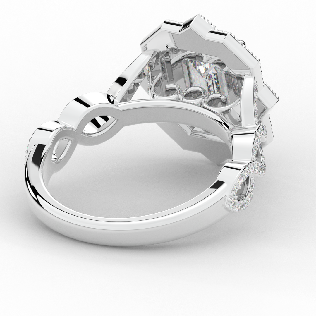 1.90CT.TW EMERALD CUT LAB DIAMOND HALO ENGAGEMENT RING