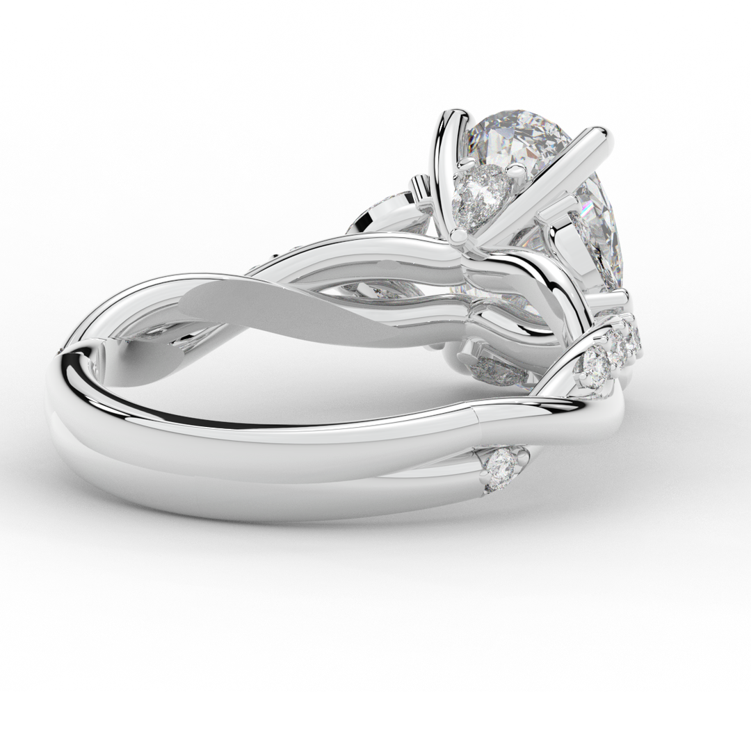 2.40CT.TW OVAL LAB DIAMOND TWIST ENGAGEMENT RING