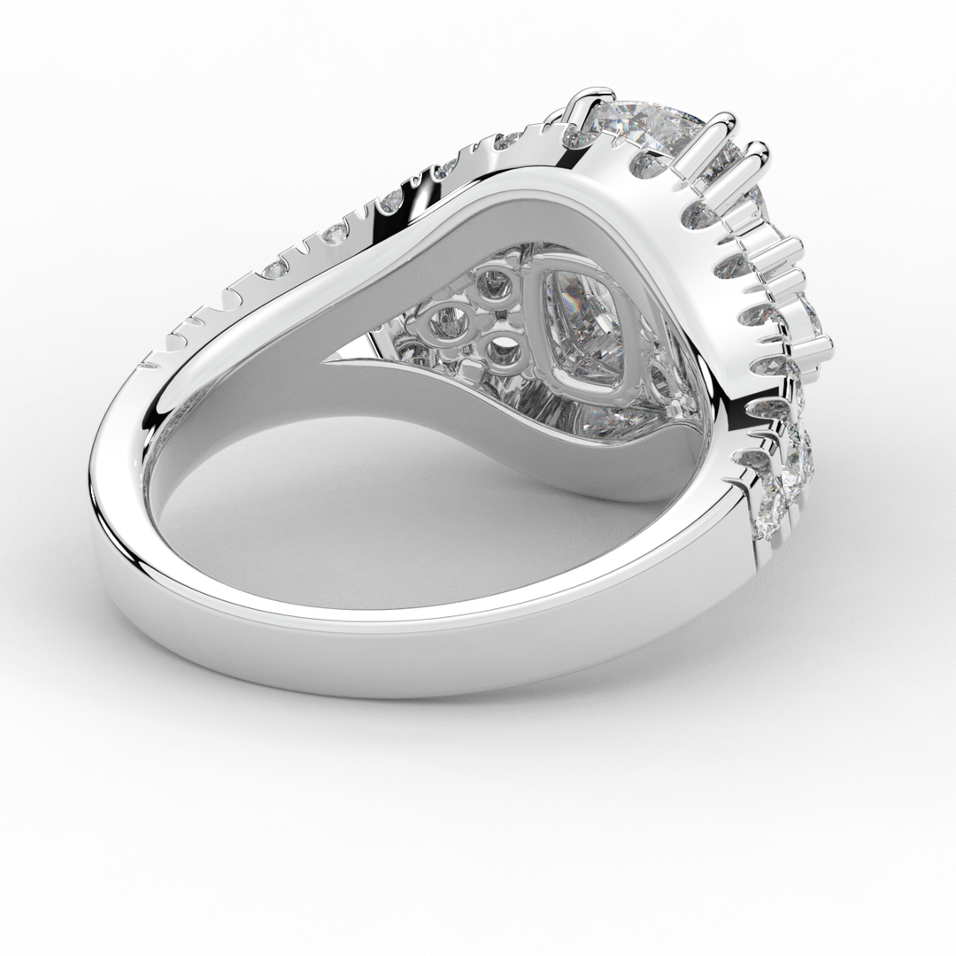 3.10CT.TW CUSHION LAB DIAMOND HALO ENGAGEMENT RING