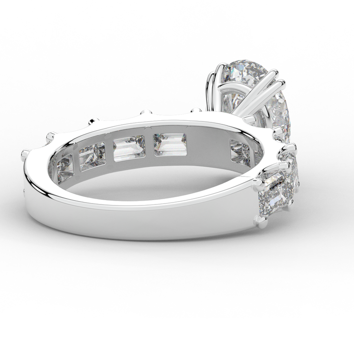 3.75CT.TW OVAL LAB DIAMOND SOLITAIRE ENGAGEMENT RING