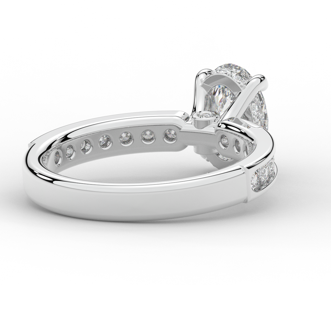 1.95CT.TW OVAL LAB DIAMOND UNDERHALO ENGAGEMENT RING