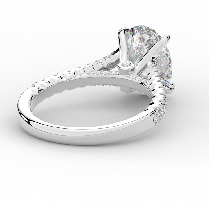 3.45CT.TW OVAL LAB DIAMOND ENGAGEMENT RING