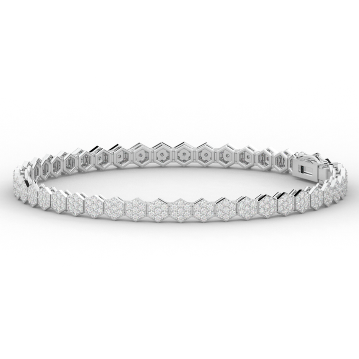 2.50CT.TW ROUND LAB DIAMOND CLUSTER TENNIS BRACELET - Nazarelle