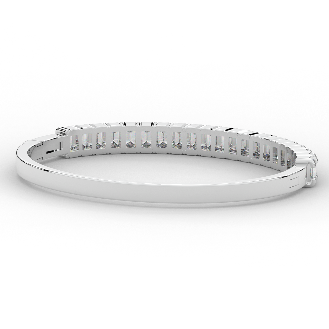 6.50CT.TW EMERALD CUT LAB DIAMOND BANGLE