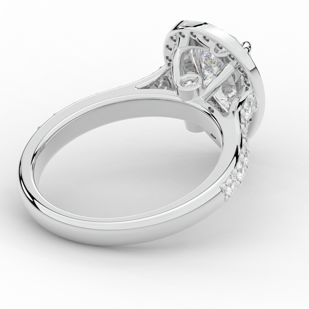 2.50CT.TW PEAR LAB DIAMOND HALO ENGAGEMENT RING