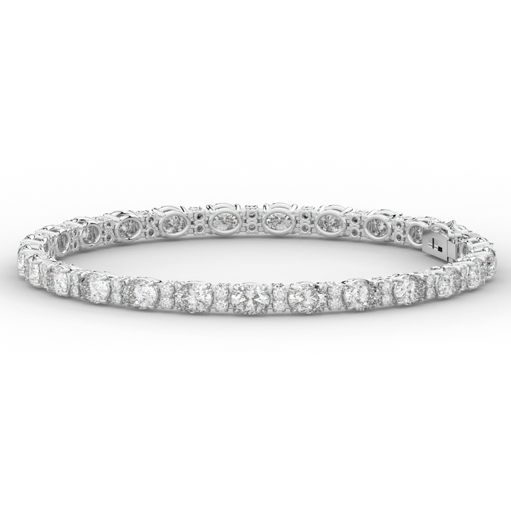 9.25CT.TW OVAL AND ROUND LAB DIAMOND TENNIS BRACELET - Nazarelle