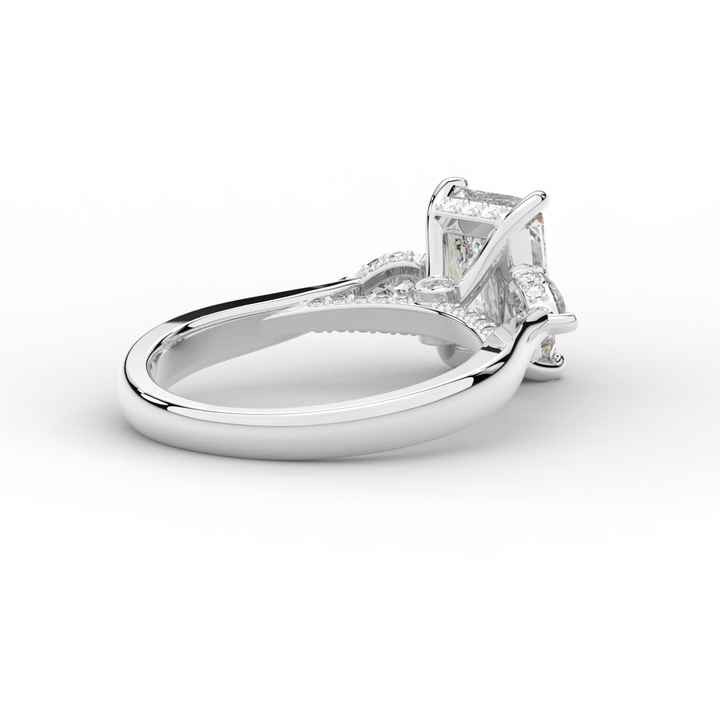 2.40CT.TW RADIANT LAB DIAMOND 3 STONE ENGAGEMENT RING