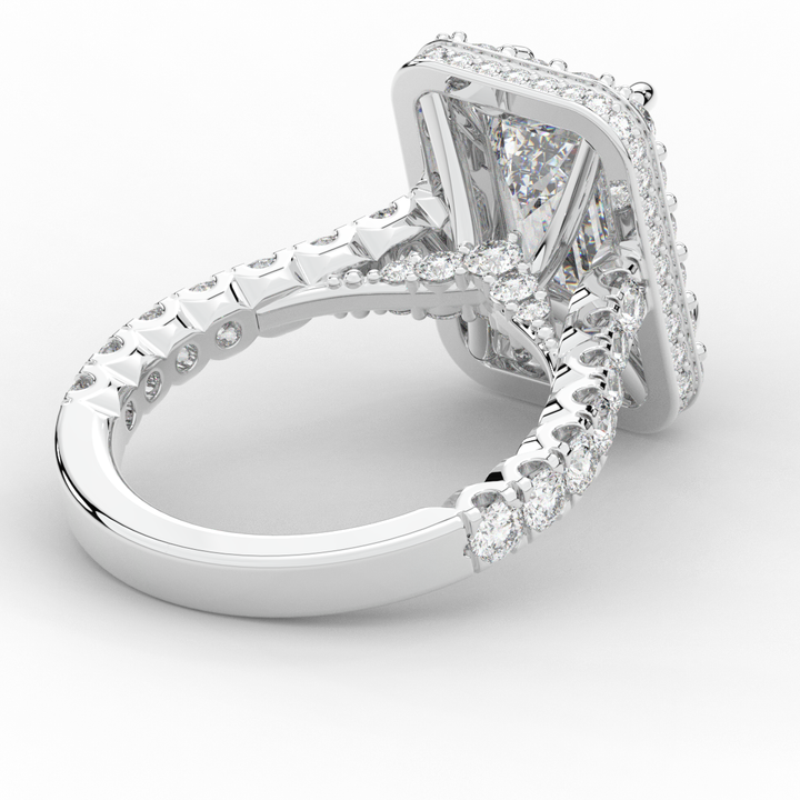 4.50CT.TW EMERALD CUT LAB DIAMOND HALO ENGAGEMENT RING