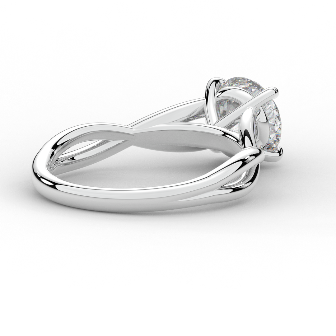 1.50CT ROUND LAB DIAMOND SOLITAIRE TWIST BAND ENGAGEMENT RING - Nazarelle