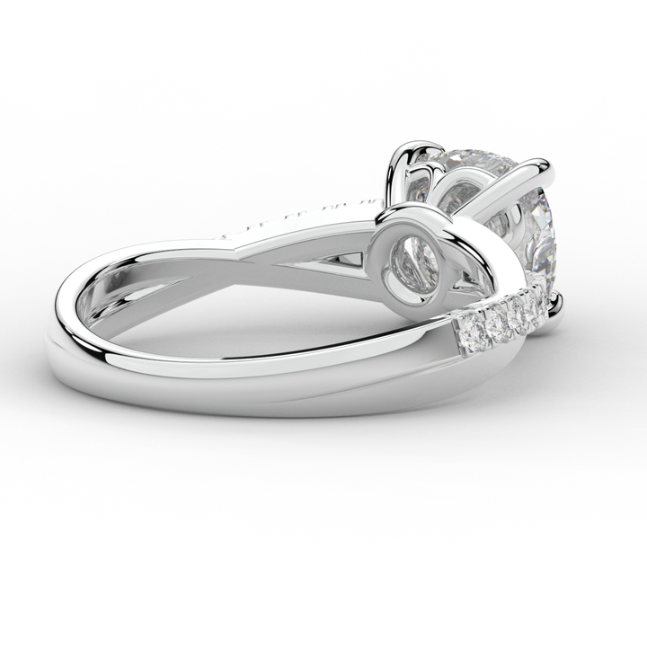 2.20CT.TW CUSHION LAB DIAMOND TWISTBAND ENGAGEMENT RING