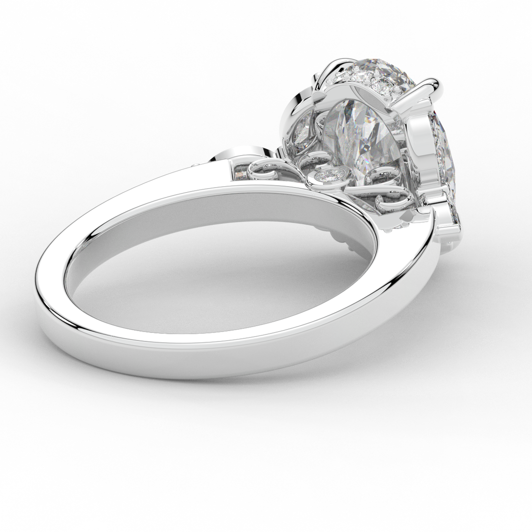 2.85CT.TW OVAL LAB DIAMOND ENGAGEMENT RING