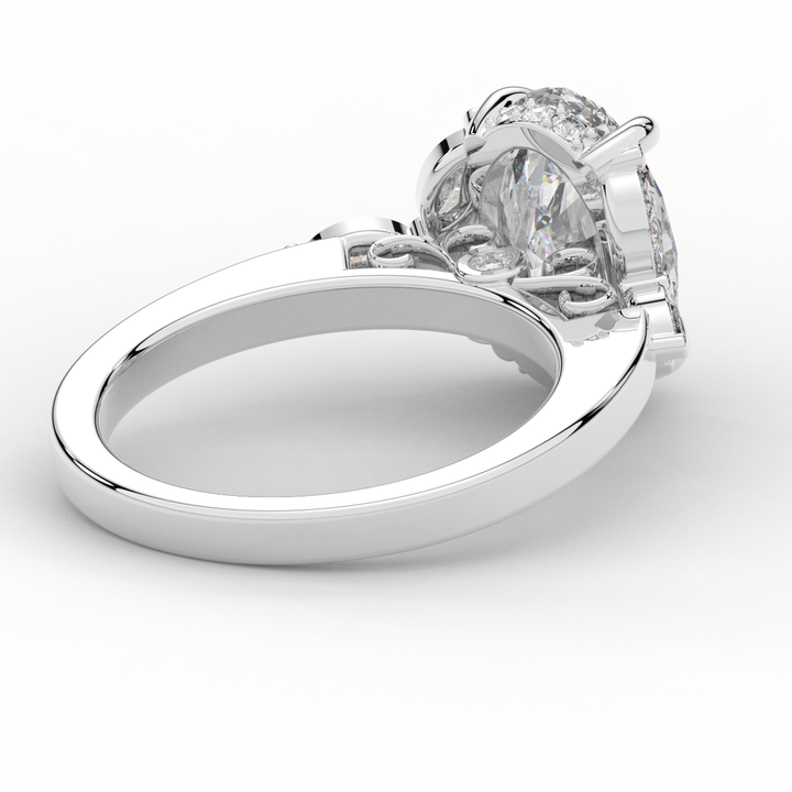 2.85CT.TW OVAL LAB DIAMOND ENGAGEMENT RING