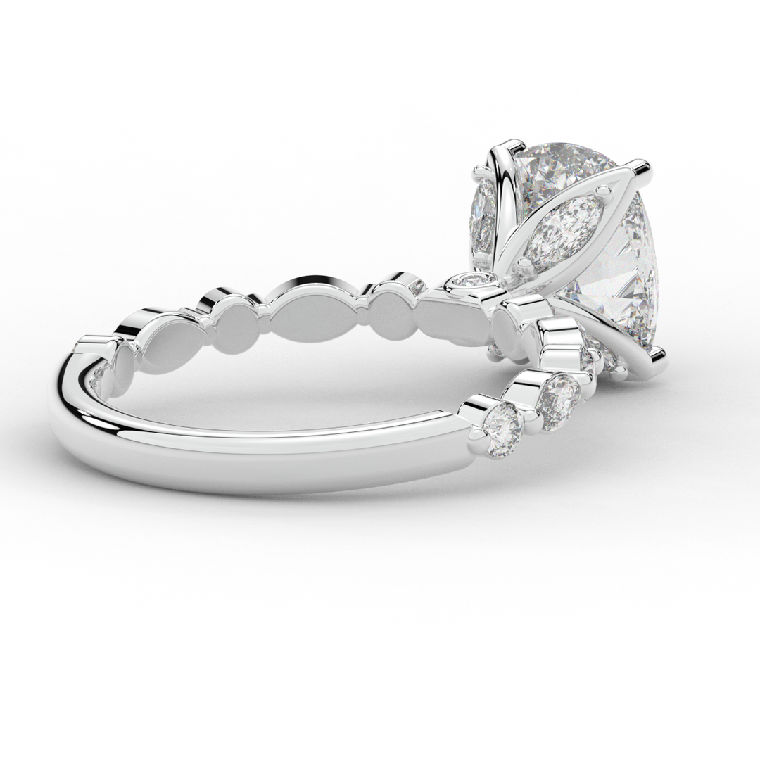 2.60CT.TW CUSHION LAB DIAMOND SOLITAIRE ENGAGEMENT RING