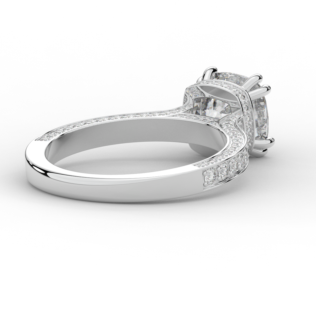 2.60CT.TW CUSHION LAB DIAMOND SOLITAIRE ENGAGEMENT RING