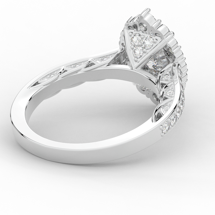 1.75CT.TW OVAL LAB DIAMOND HALO ENGAGEMENT RING