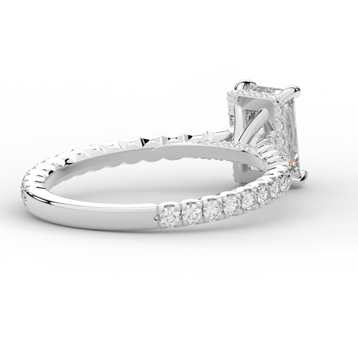 2.10CT.TW RADIANT LAB DIAMOND UNDERHALO SOLITAIRE ENGAGEMENT RING