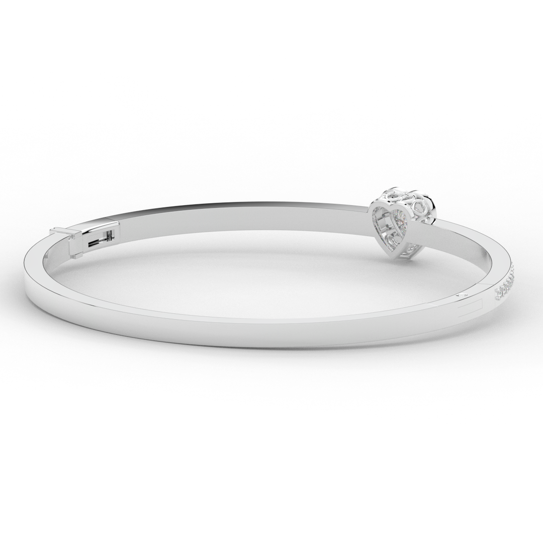 1.65CT.TW HEART AND ROUND LAB DIAMOND  BANGLE