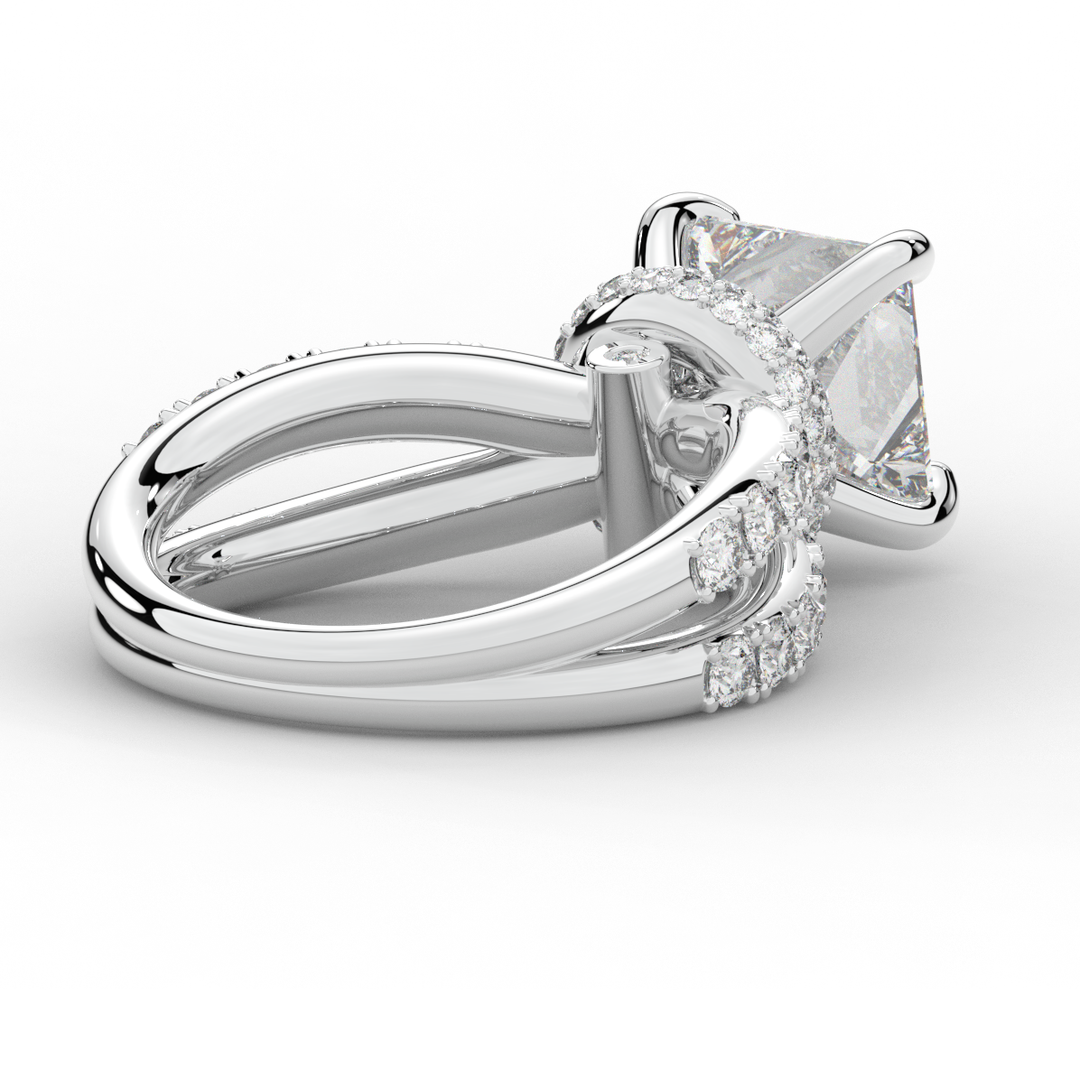 5.25CT.TW PRINCESS LAB DIAMOND ENGAGEMENT RING