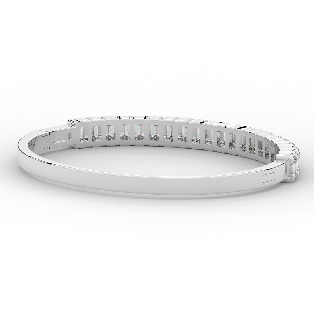 6.50CT.TW EMERALD CUT LAB DIAMOND BANGLE