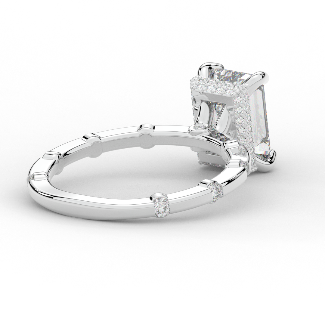 2.60CT.TW RADIANT LAB DIAMOND UNDERHALO SOLITAIRE ENGAGEMENT RING