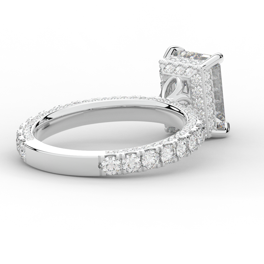 3.00CT.TW EMERALD CUT LAB DIAMOND ENGAGEMENT RING